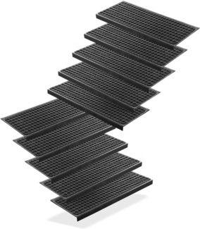 BigDean 10 Stück Stufenmatten aus Gummi – 75 x 25 cm – Outdoor Treppenstufenmatten – Anti Rutsch Gummimatten Wild Design