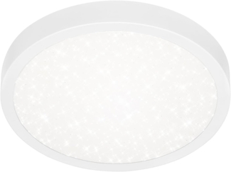 Briloner LED Deckenleuchte Runa Ø 28 cm, weißer Metallrahmen, Sternencover