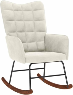 vidaXL Schaukelstuhl Creme Samt 4016841