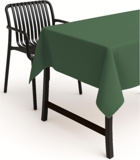texpot Tischdecke 130x260 cm Dunkelgrün Leinenoptik Lotuseffekt Fleckschutz Bügelfrei Tischtuch