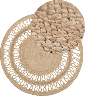 Teppich beige ø 120 cm geflochten DIKILI