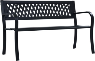 vidaXL Gartenbank Schwarz 120 cm Stahl 319582