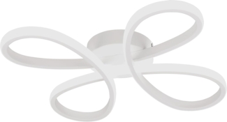 Dimmbare LED Deckenleuchte FLY geschwungen Weiß, Breite 40cm