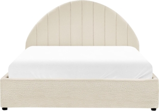 Bett mit Stauraum CHADENET 140 x 200 cm Bouclé Cremeweiß