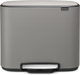 Brabantia Bo Treteimer 36 L Abfalleimer, Metall, Mineral Concrete Gray, 54x36. 5x44 cm