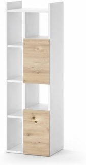 Badschrank Alf Weiß 36 x 117 cm mit 2 Schubladen Vicco