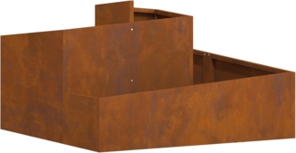 vidaXL Blumentopf Pflanzkübel 80 x 80 x 50 cm Wetterfester Stahl (1 St)