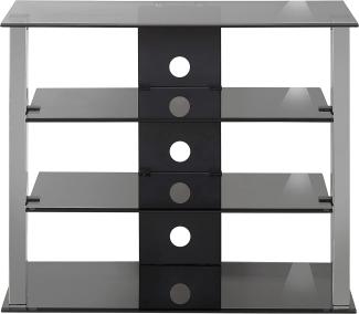 Maja TV- und HiFi-Rack Metall Chrom Rauchglas 80x65x45 cm