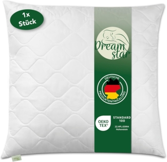 Dreamstar Microfaserkissen gestepptes Kopfkissen 40x80 cm und 80x80 cm - Premium Qualität, Füllung: 100% Polyester, Bezug: Microfaser, Rückenschläfer, Seitenschläfer, Bauchschläfer, Kissen 80x80 cm, Reißverschluss für Füllung, allergikerfreundlich