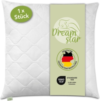 Dreamstar Microfaserkissen gestepptes Kopfkissen 40x80 cm und 80x80 cm - Premium Qualität, Füllung: 100% Polyester, Bezug: Microfaser, Rückenschläfer, Seitenschläfer, Bauchschläfer, Kissen 80x80 cm, Reißverschluss für Füllung, allergikerfreundlich