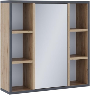 Badspiegelschrank Stephan Goldkraft Eiche 60 x 59.2 cm mit Regalböden und Spiegeltür Vicco