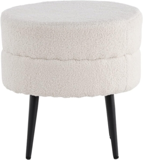Venture Home Topfhocker - Schwarz/Offwhite Teddy