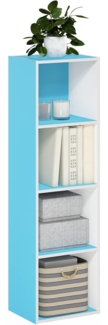 Furinno Luder Bücherregal Bücherregal Lagerregal 4 Ebenen Hellblau/Weiß