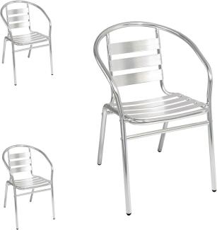 3 Stück stabile Aluminuim Bistrostühle Gartenstuhl stapelbar