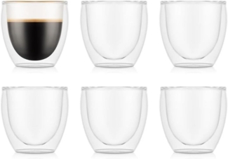Bodum 4557-10-12 pavina Gläser-Set, Doppelwandig, isoliert, 6 Stück (1er Pack), transparent