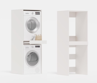 Platan Room Waschmaschinenumbauschrank Waschmaschinenschrank für Waschmaschine & Wäschetrockner Waschmaschine Trockner Schrank mit Ausziehbrett Überbauschrank