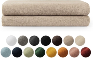 Blumtal Badetücher 2er Set Frottee 70x140 cm - weich und saugstark, Baumwolle (2-St), mit modischer Bordüre und praktischer Aufhängeschlaufe, 100% Baumwolle