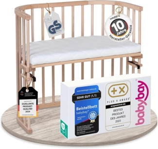 babybay Original Beistellbett, natur unbehandelt mit Matratze Classic Soft