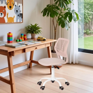 FurnitureR Kinderstuhl Schreibtisch Höhenverstellbar, bunter ergonomischer Jugendstuhl mit Rückenlehne und Armlehnen, Kinderstuhl mit 5 Rädern, für Kinder 3-10 Jahre alt, maximale Belastung 100 kg
