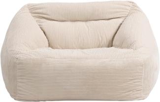 Home Deluxe 'Cozy' Sitzsack, Samt Cord beige, 80 x 87 x 108 cm