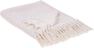 Kuscheldecke YARSA Baumwolle 125 x 150 cm Beige
