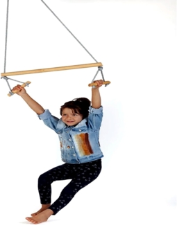 Jungengel Gymnastikstäbe Kinder Turnstangen 80cm Deckenaufhängung Turnstange Trapezschaukel (Sicherheit: Geeignet für physische Aktivitätszentren und Schulen, Einfach zu benutzen und zu installieren), Tragfähigkeit 60kg, Ergonomisch Geformt, 100% Natur...