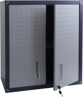 Hängeschrank HWC-O52, Wandschrank Lagerschrank Bücherschrank, abschließbar Stahl 77x77x31cm ~ hellgrau/dunkelgrau