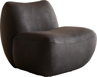 Loungesessel Zena 75x85 cm Mikrofaser Anthrazit Vintage