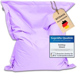 BuBiBag XXL Sitzsack, Outdoor Sitzsäcke für Kinder und Erwachsene, Bodenkissen Beanbag Fatboy wetterfest (Flieder 190x145 cm)