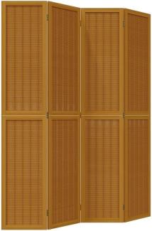 vidaXL 4-tlg. Raumteiler Braun Massivholz Paulownia 358819