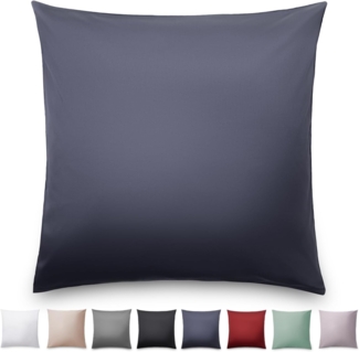 Blumtal Kissenbezüge Premium Mako Satin Kissenbezug, superweich aus 100% Baumwolle, (1 Stück), OEKO-TEX zertifiziert – Glanzoptik & farblich passender Reißverschluss