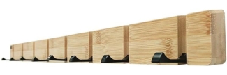HOME DELUXE Garderobenleiste HOOK inkl. Haken und Magnete - Bambus