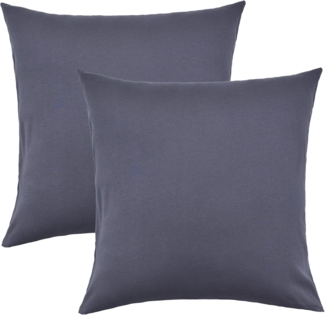 NatureMark Kissenbezüge 2er Pack Jersey Kissenbezug Kissenhülle, (2 Stück), Kissenhülle in vielen Größen und Farben (40 x 40 cm, Anthrazit grau)
