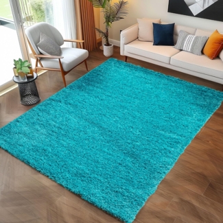 Carpettex Hochflor-Teppich Unicolor - Einfarbig, Läufer, Höhe: 30 mm, Einfarbig Shaggy Teppich Wohnzimmer Langflor versch. farben und größen