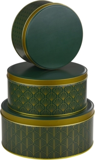 bonsport Keksdose 3er-Set Keksdosen, Metall, Pattern, Grün