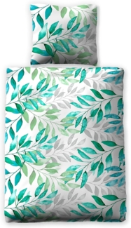 jilda-tex Bettwäsche Botanic Green, Seersucker, 2 teilig, mit tollem Muster