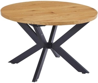 HOME DELUXE Esstisch Rund Ausziehbar AVENTURA inkl. Sternfuß - 120-160 x 120 cm Light Oak