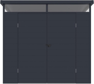 Vente-unique - Gartenhaus aus Kunstharz - Anthrazitgrau - 4 m² - mit Boden - MINARO
