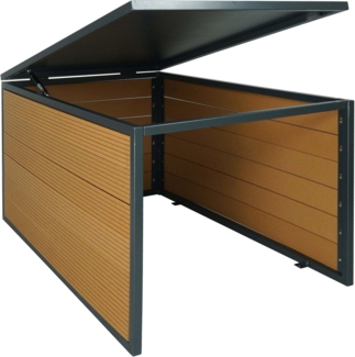 XL Mähroboter-Garage mit Deckel HWC-L45, Dach Unterstand für Rasenmäher, WPC Metall 43x70x90cm ~ Eiche-Optik