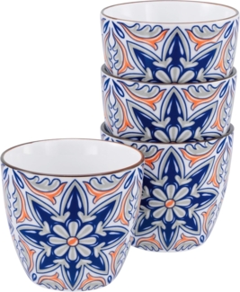 CreaTable, 21887, Serie Aladin Rot, 4-teiliges Geschirrset, Becherset aus Steinzeug Bunt