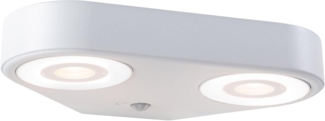 Paulmann 94868 LED Außenwandleuchte Silma 2-flammig Bewegungsmelder weiss 3000K IP44