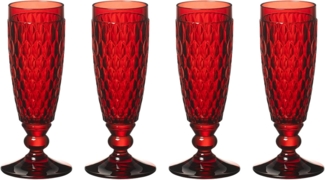 Villeroy & Boch Vorteilset 4 Stück Boston coloured Sektglas red Kristallglas rot 1173090070