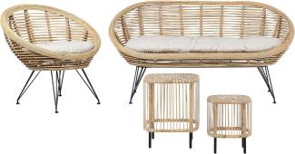 Lounge Set mit Tisch MARATEA CESENATICO Rattan Natürlich