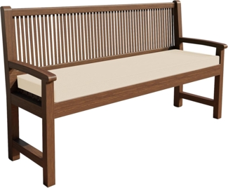 chilly pilley Bankkissen Wasserabweisend Bankauflage Bankpolster Reißverschluss mit Schlaufen Bankpolster Sitzkissen Kissen für Gartenbank Gartenbankauflage (100 x 50 x 5, Creme)