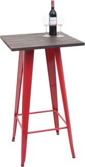 Stehtisch HWC-A73 inkl. Holz-Tischplatte, Metall Industriedesign 107 x 60 x 60 cm ~ rot