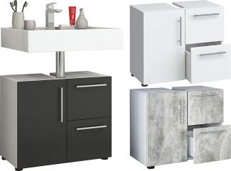 VCM Badunterschrank Flandu Weiß/Schwarz