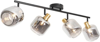 Qazqa LED Aufbaustrahler Zuzanna, ohne Leuchtmittel, E14, Grau, Modern, Glas, 4-flammig