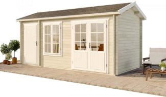 Alpholz 2-Raum Gartenhaus Bolton-28 XL Gartenhaus aus Holz Holzhaus mit 28 mm Wandstärke Blockbohlenhaus mit Montagematerial