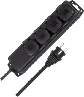 Brennenstuhl Steckdosenverteiler IP44 4-fach H07RN-F 3G1,5 schwarz