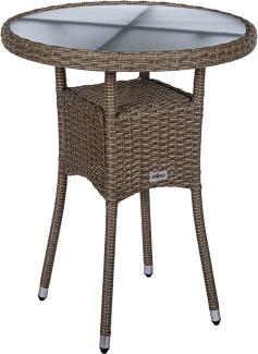 STILISTA® Beistelltisch Polyrattan rund 60 cm, creme